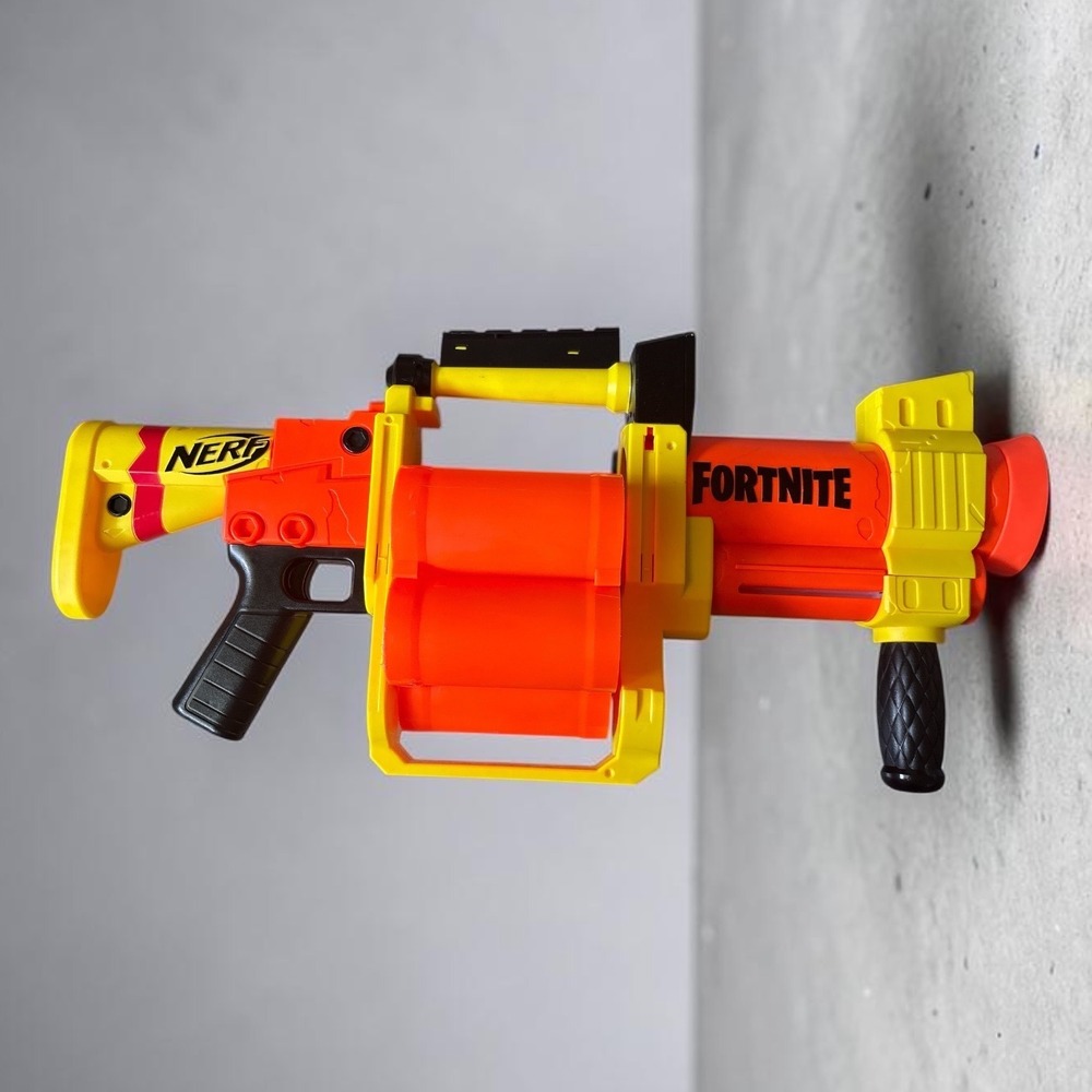 Nerf Fortnite GL Blaster Pump Action Rotating Drum  Launcher Yellow
